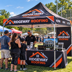 Custom 10' × 10' Event Tent – Branded Pop-Up Canopy